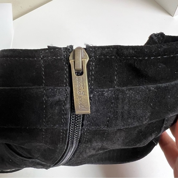 PAUL GREEN black suede casual boots comfy biker western women’s size 7US - Picture 8 of 11